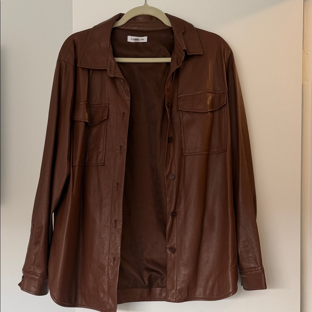 Anine Bing vegan leather shirt / jacket